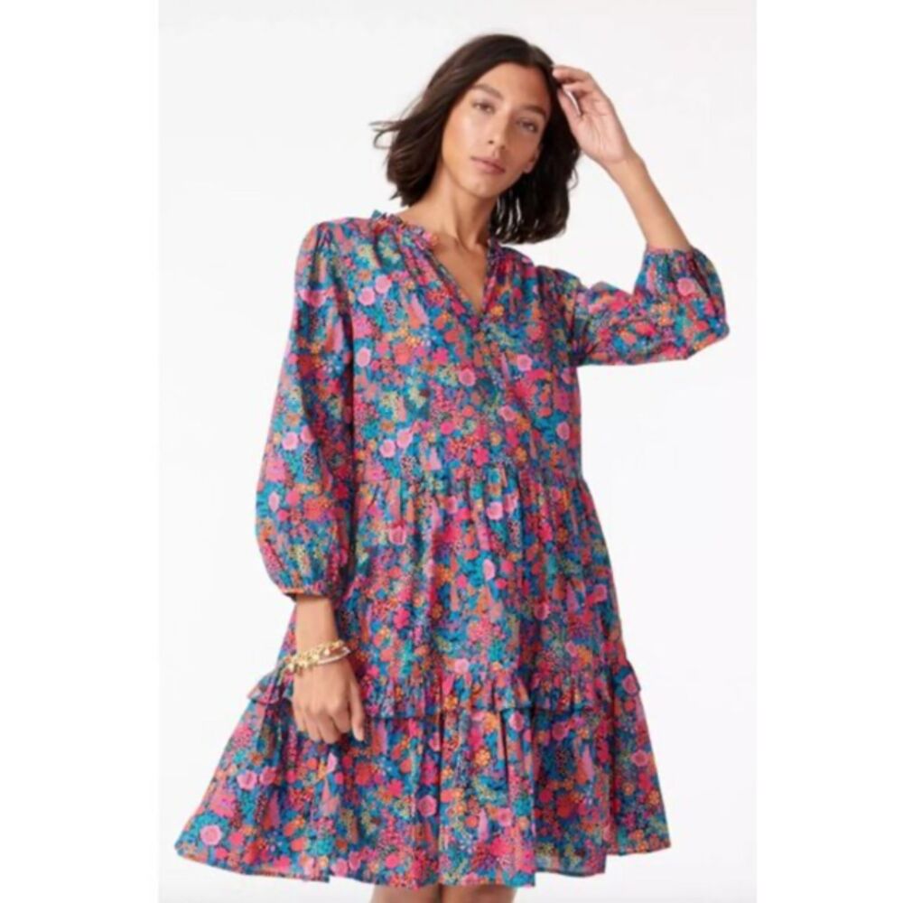 NWT J.Crew tiered popover dress in "Ciara" Liberty London print, XXSP.